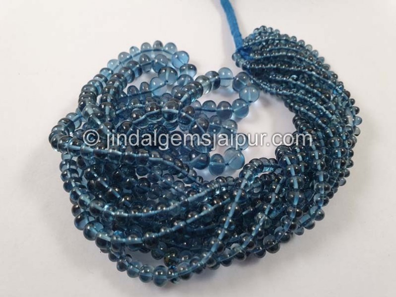London Blue Topaz Smooth Roundelle Beads
