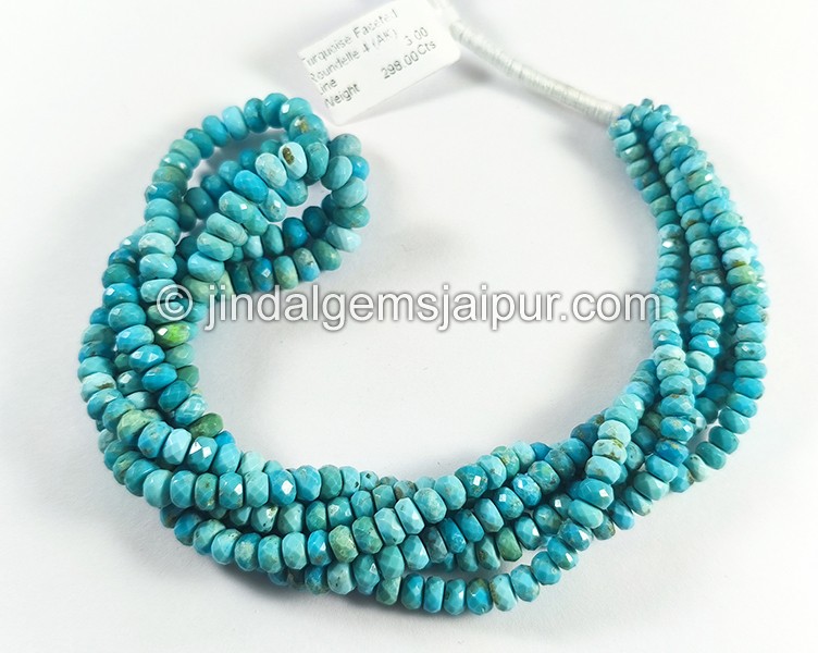 Turquoise Faceted Roundelle Shape Beads