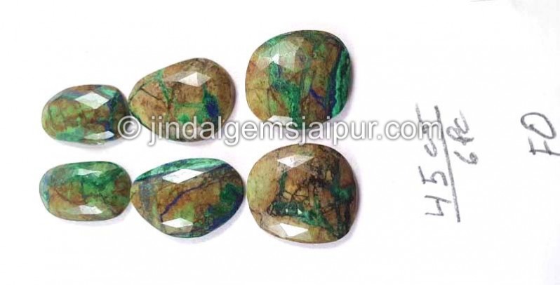 Azurite Malachite Rose Cut Slices -- DEAZMT62