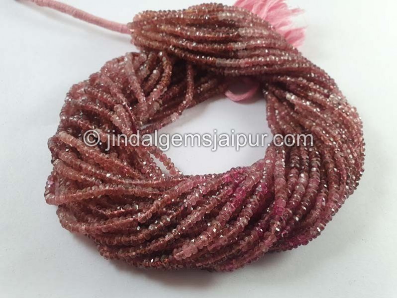 Pink Tourmaline Shaded Faceted Roundelle Beads