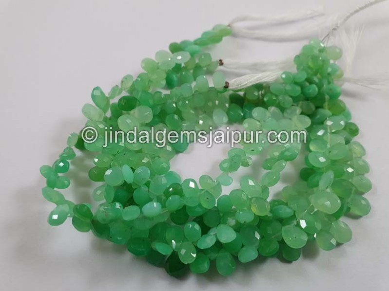 Chrysoprase Shaded Faceted Pear Beads