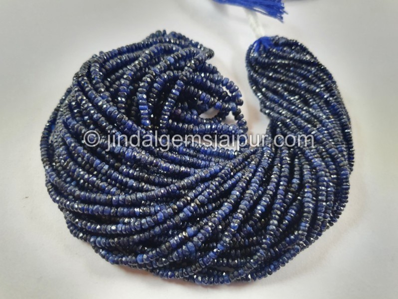 Blue Sapphire Faceted Roundelle Beads