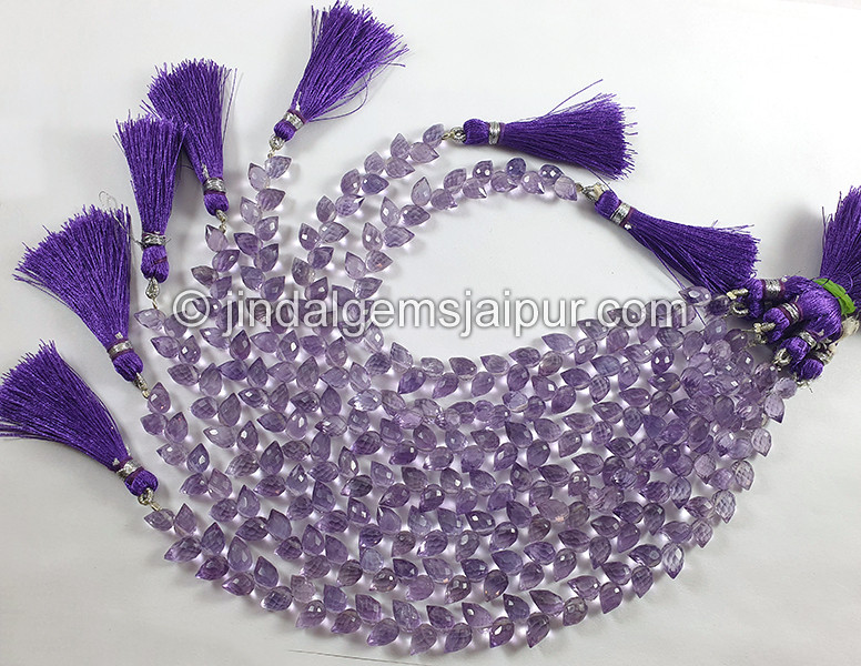 Amethyst Faceted Tulip Drops Shape Small Beads