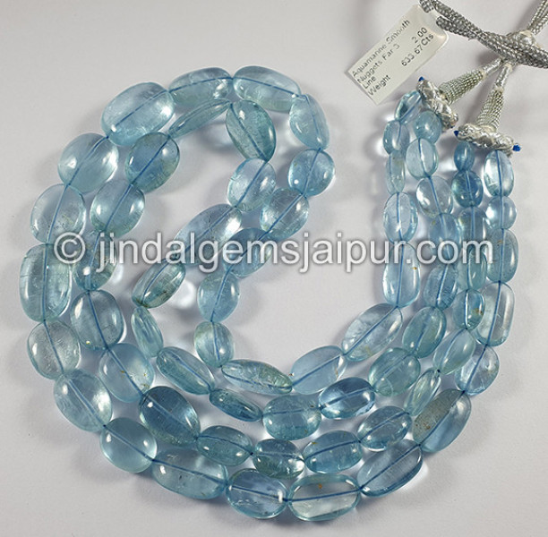 Aquamarine Smooth Nuggets Shape Beads
