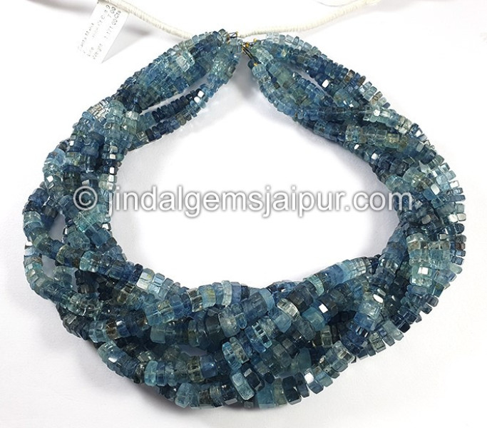 Santa Maria Aquamarine Cut Bolt Shape Beads