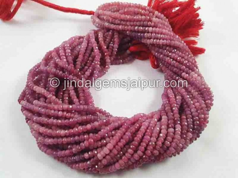 Natural Ruby Shaded Faceted Roundelle Beads