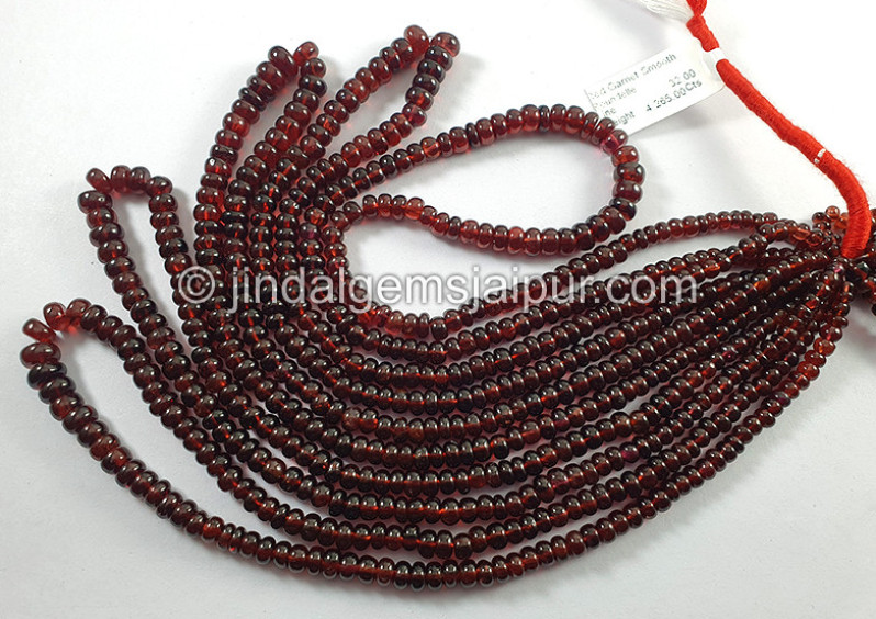 Red Garnet Smooth Roundelle Shape Beads