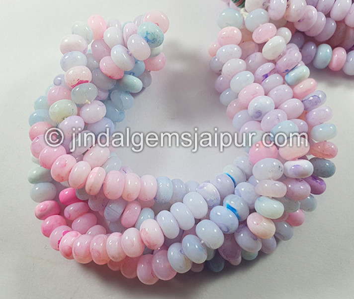 Multi Opal Smooth Roundelle Shape Beads