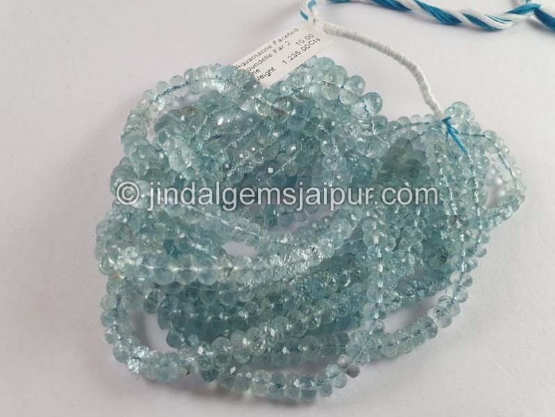 Aquamarine Faceted Roundelle Beads
