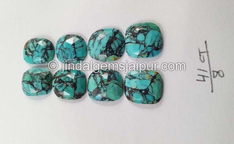 Black Spiderweb Turquoise Rose Cut Slices