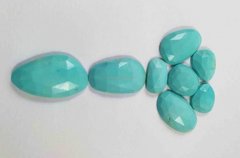 Turquoise Rose cut Slices