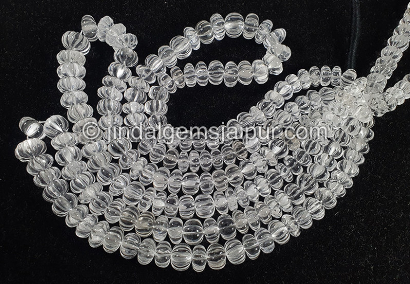 Crystal Quartz Carved Pumpkin Shape Big Beads