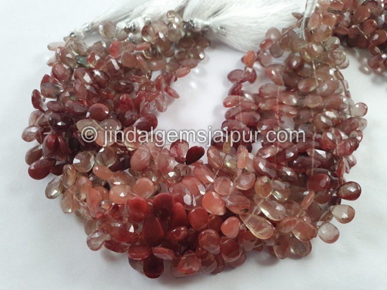 Andesine Labradorite Faceted Pear Beads