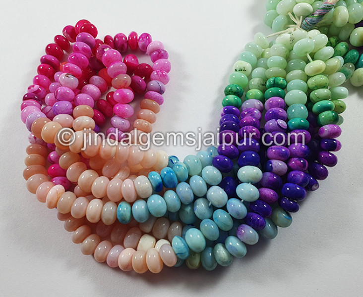 Multi Opal Smooth Roundelle Shape Beads