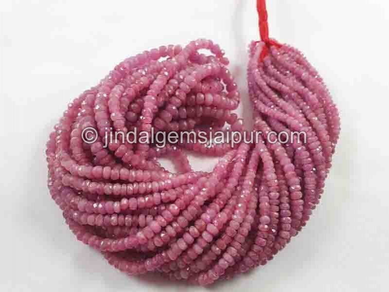 Natural Pink Sapphire Faceted Roundelle Beads -- SPPH146