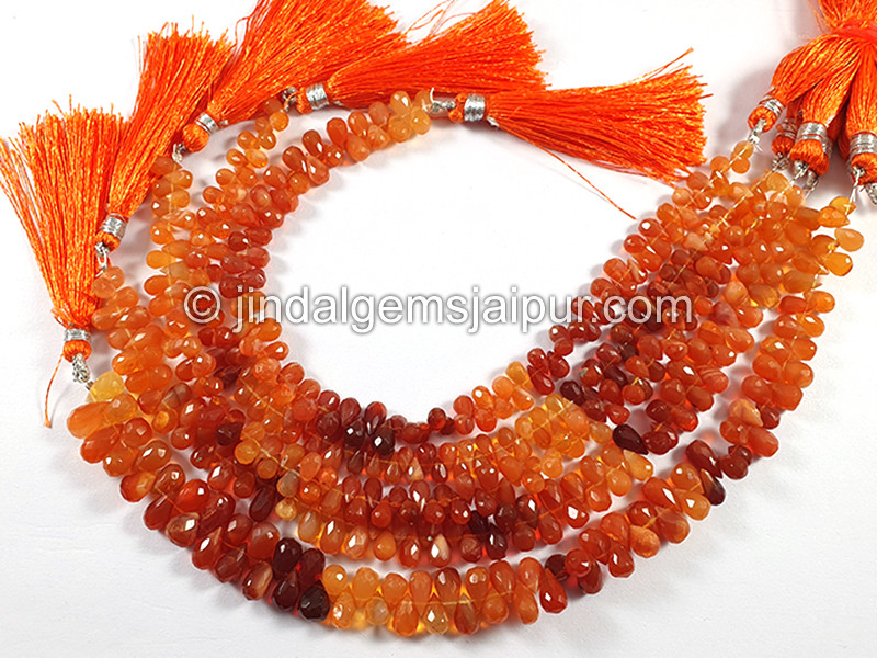 Fire Opal Faceted Drops Shape Big Beads