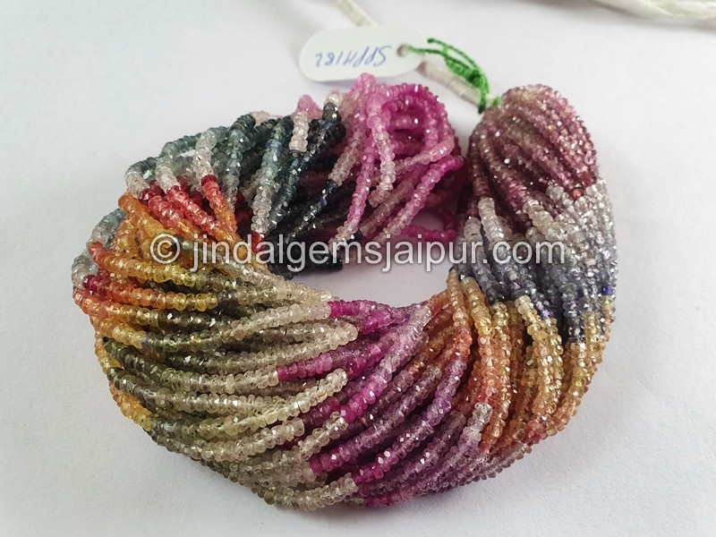 Multi Sapphire Faceted Roundelle Beads