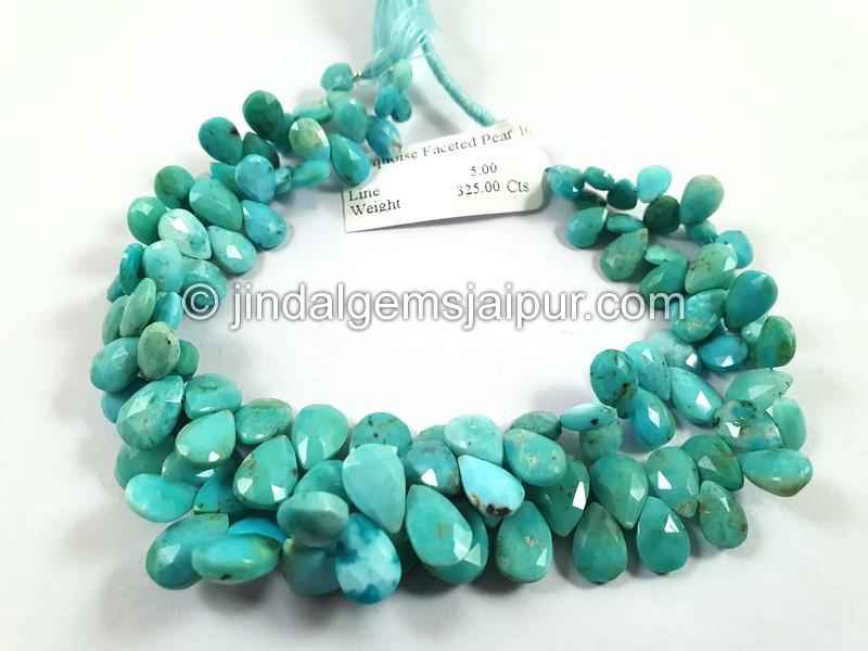 Natural Blue Turquoise Faceted Pear