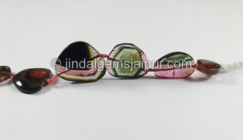 Watermelon Tourmaline Slices Shape Beads