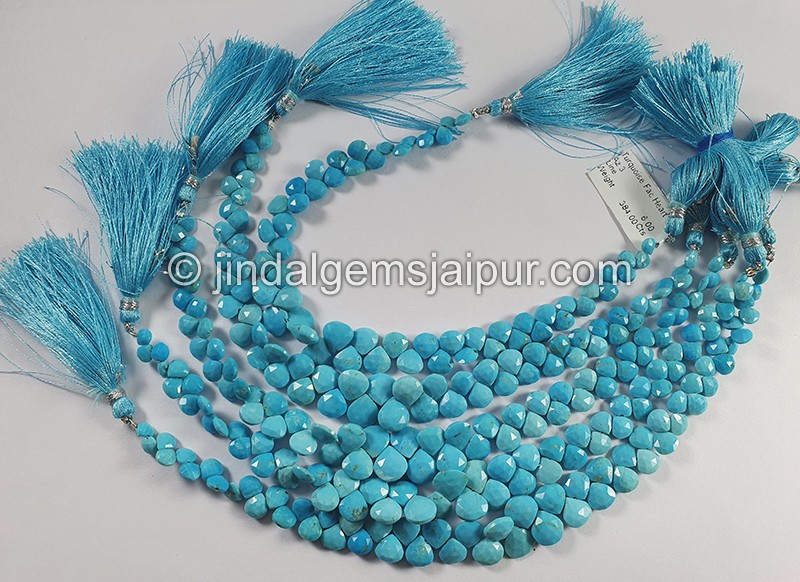 Turquoise Faceted Heart Shape Beads