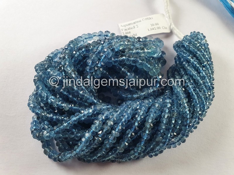 Santa Maria Aquamarine Faceted Roundelle Beads