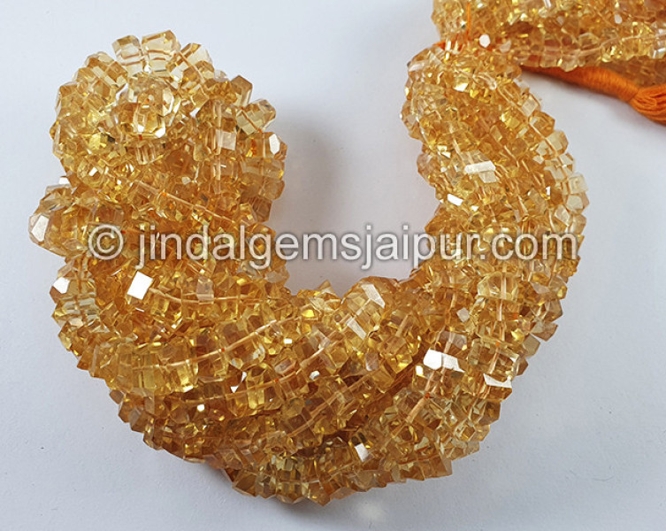 Citrine Faceted Irregular Roundelle Shape Beads