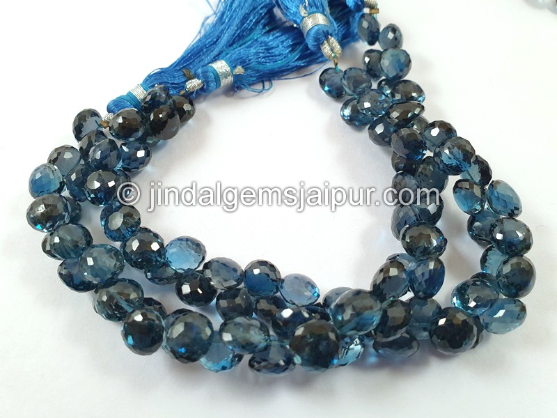 London Blue Topaz Far Faceted Onion Beads