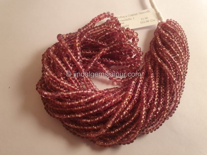 Malaya Garnet Smooth Roundelle Beads