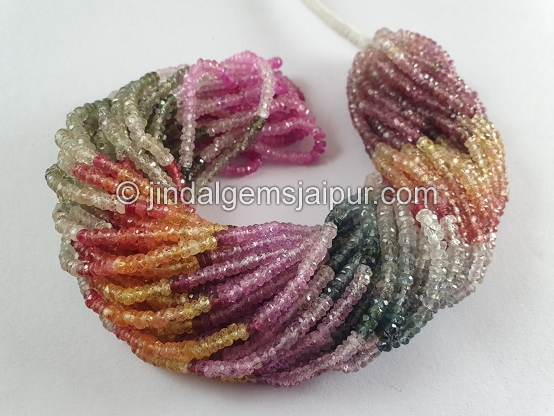 Multi Sapphire Faceted Roundelle Beads