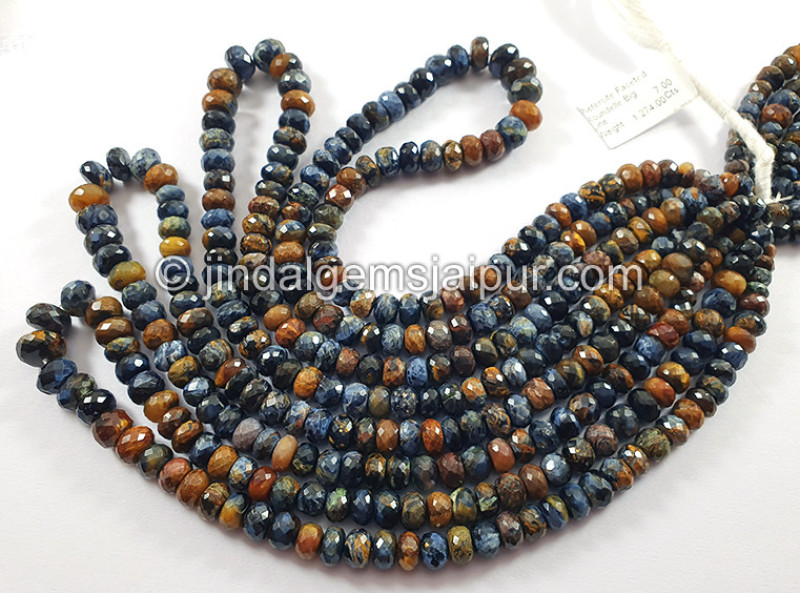 Pietersite Faceted Roundelle Shape Big Beads