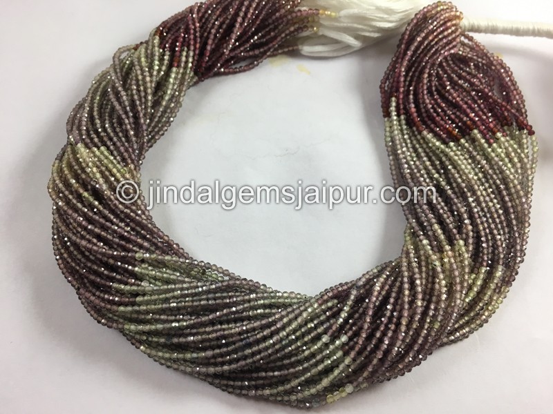 Multi Sapphire Micro Cut Round Beads