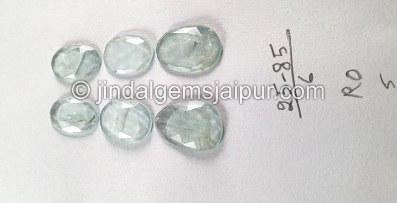 Milky Aquamarine Rose Cut Slices