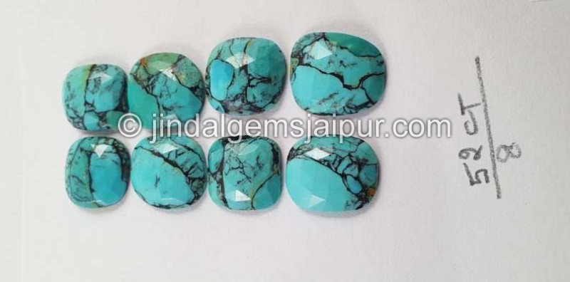 Black Spiderweb Turquoise Rose Cut Slices