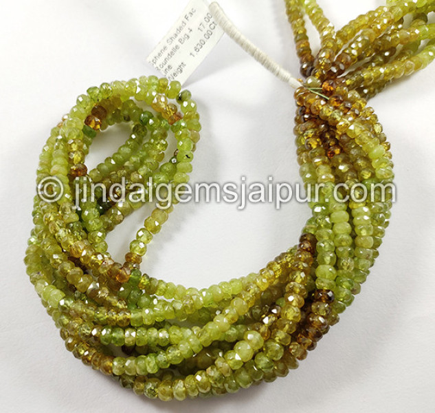 Sphene Shaded Faceted Roundelle Shape Big Beads