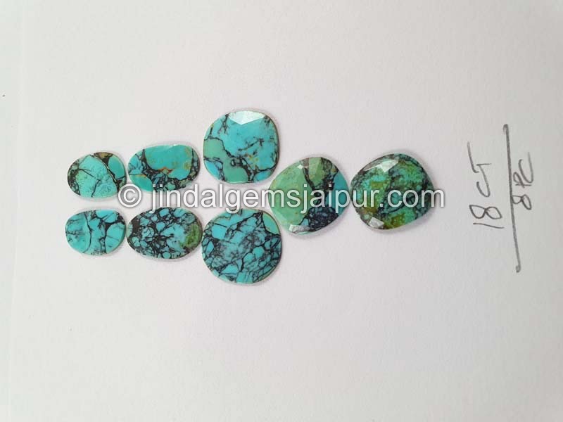 Black Spiderweb Turquoise Rose Cut Slices