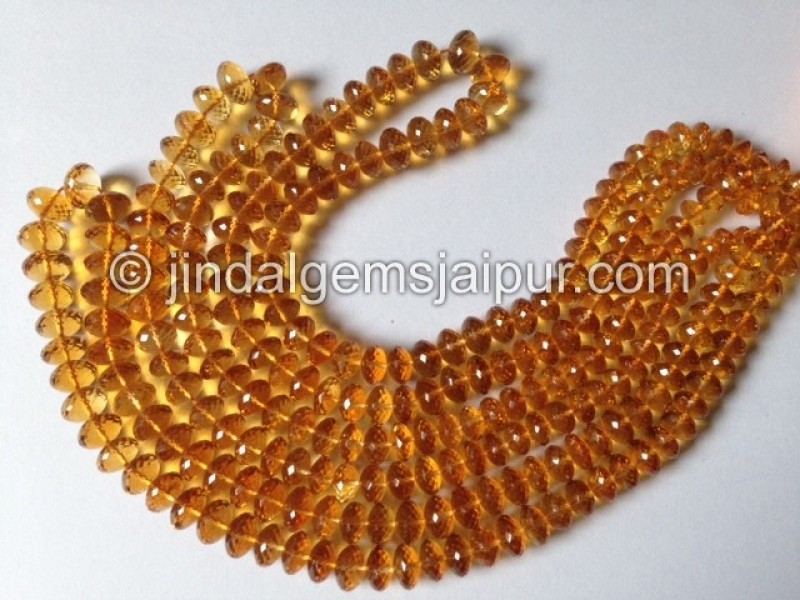 Citrine Far Micro Cut Roundelle Shape Beads