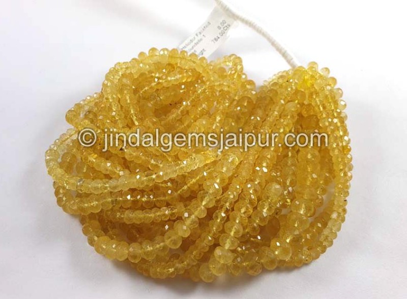 Heliodor Faceted Roundelle Shape Beads