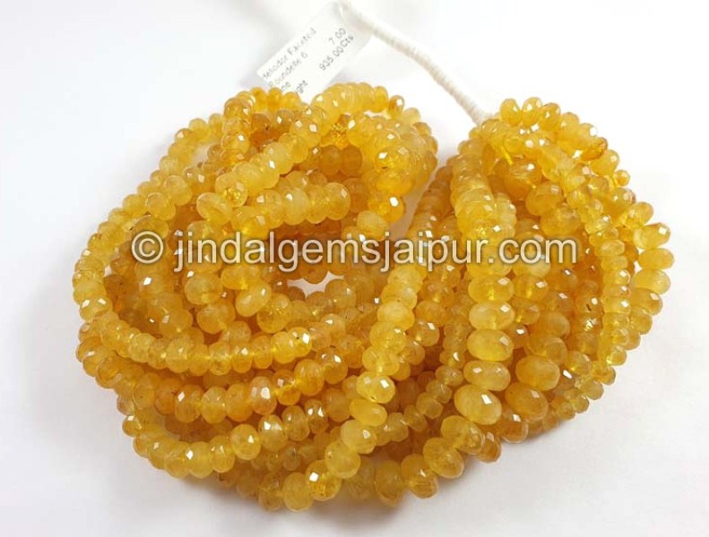 Heliodor Faceted Roundelle Shape Beads
