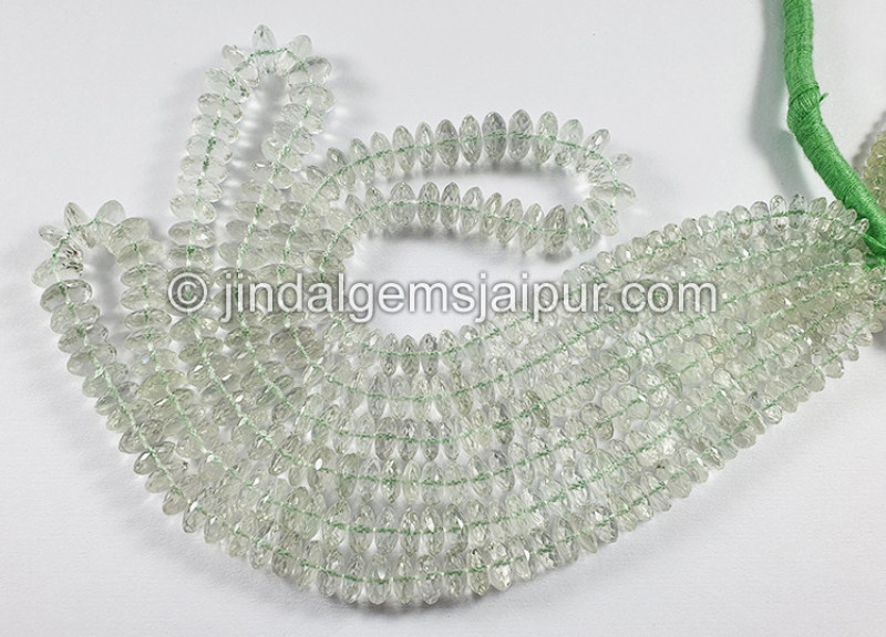 Green Amethyst German Cut Shape Beads