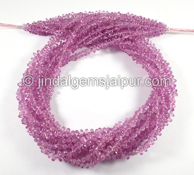 Pink Sapphire Faceted Drops Shape Beads