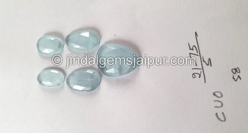 Milky Aquamarine Rose Cut Slices -- DEAQMA133