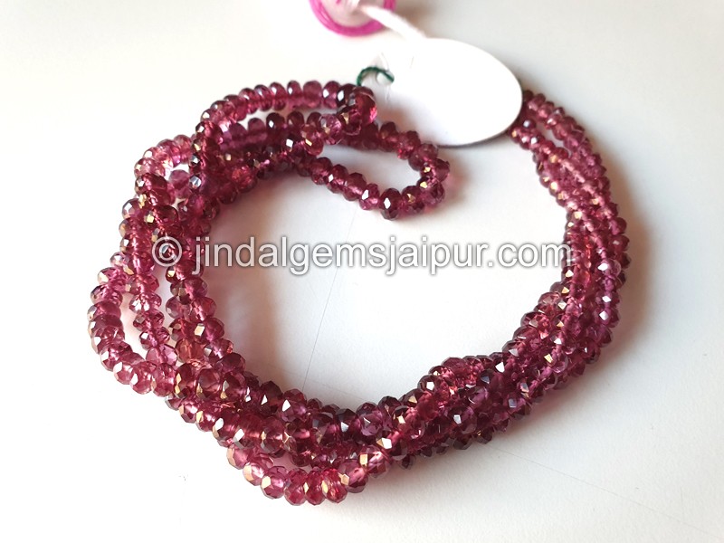 Purple Rhodolite Garnet Faceted Roundelle Beads