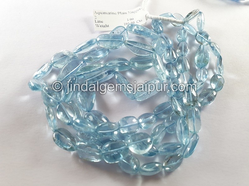 Aquamarine Plain Nuggets Beads