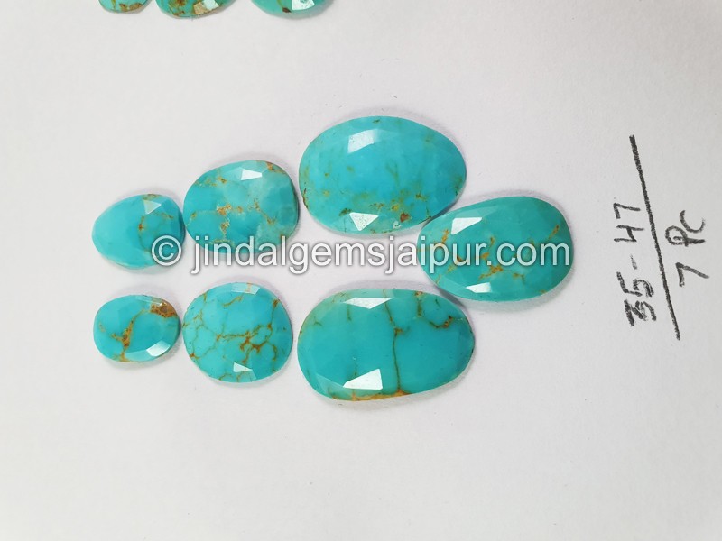 Golden Spiderweb Turquoise Rose Cut Slices