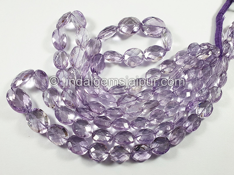 Pink Amethyst Faceted Oval Shape Beads