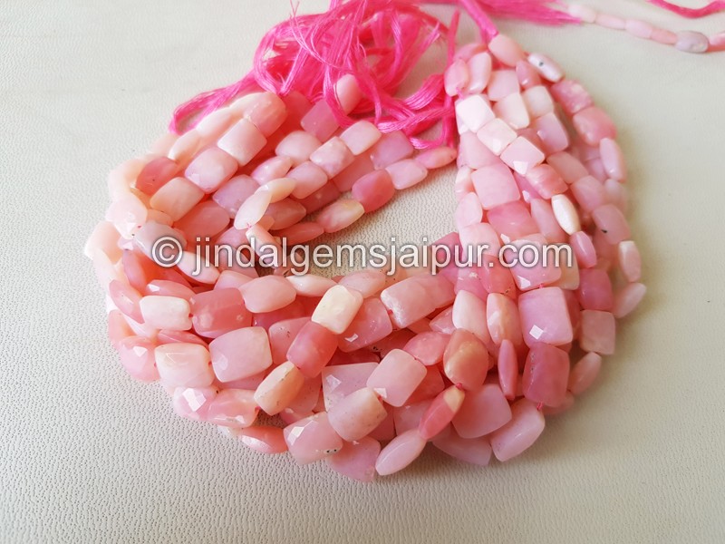 Pink Opal Faceted Chicklet Beads