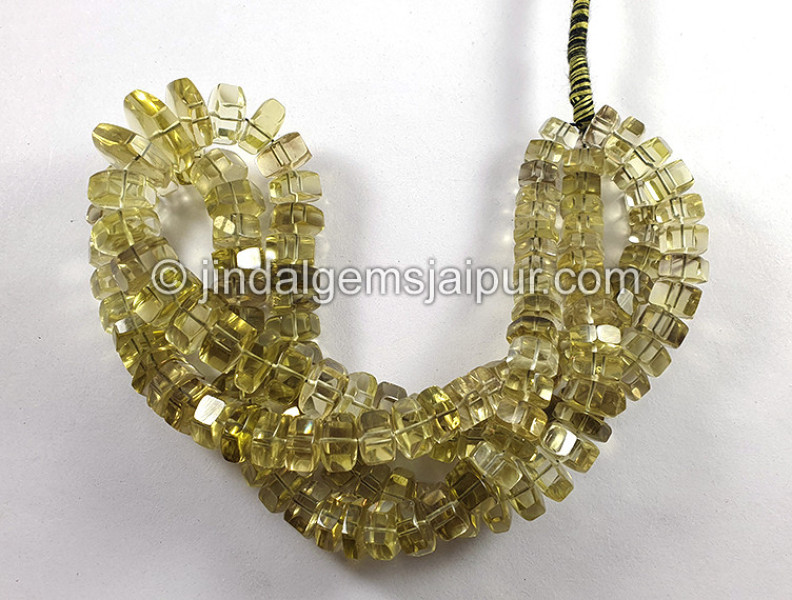 Bi Color Lemon Quartz Step Cut Bolt Shape Beads