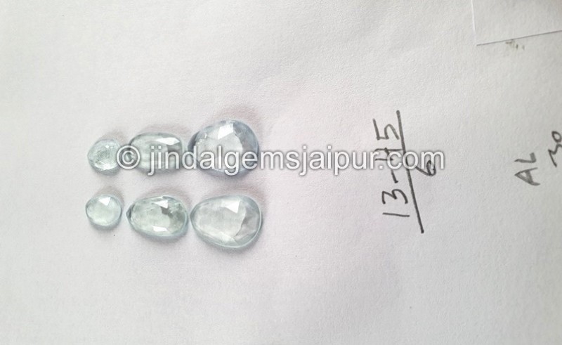 Milky Aquamarine Rose Cut Slices -- DEAQMA97