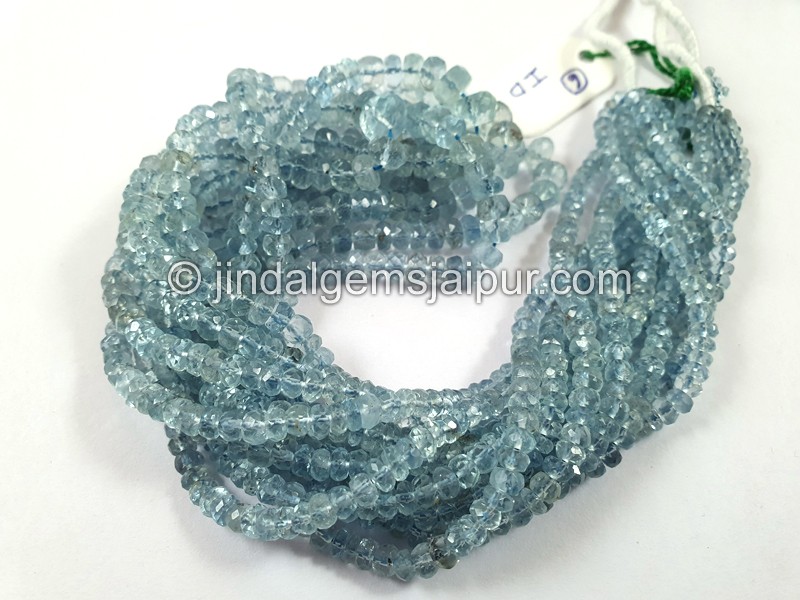 Aquamarine Faceted Roundelle Beads