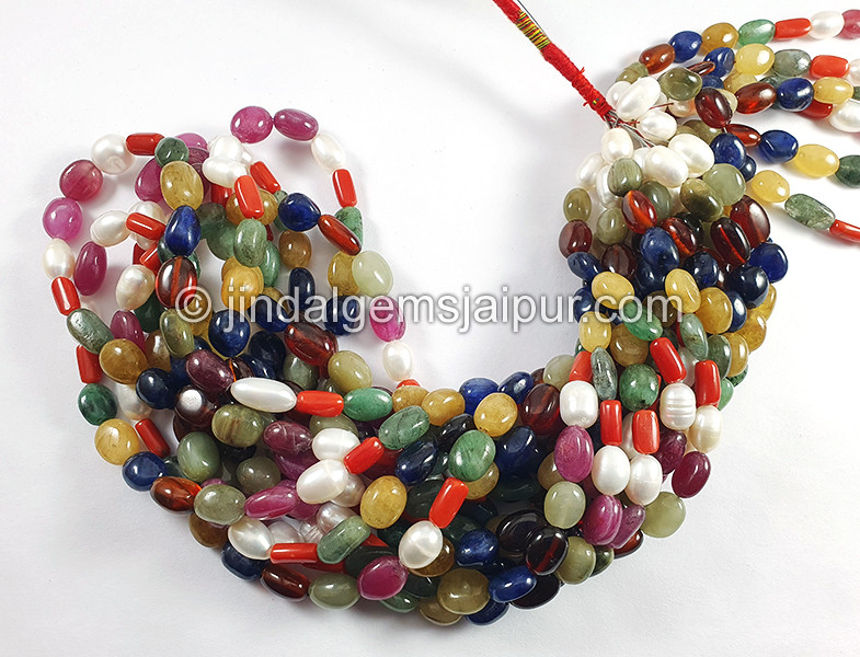 Navratan Stone Smooth Nuggets Shape Beads